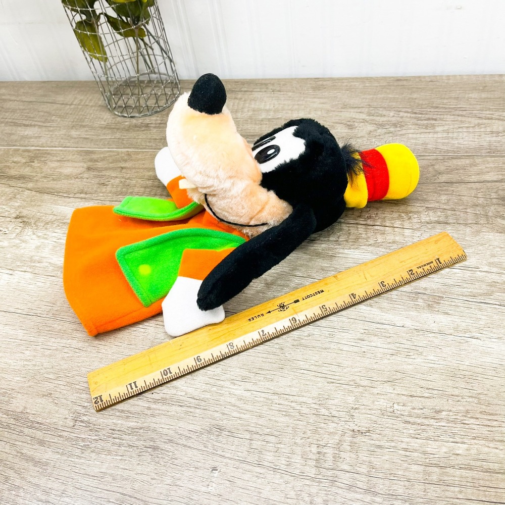 Disney Parks Goofy Plush Hand Puppet Disneyland Walt Disney World Orange Green - Picture 4 of 8